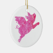 Schweine, Schweine Keramik Ornament (Rechts)