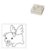 Schweine, Schweine mit Flügeln Gummistempel (Stempel)