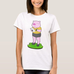 Schweine-Sekretärin Notiz T-Shirt