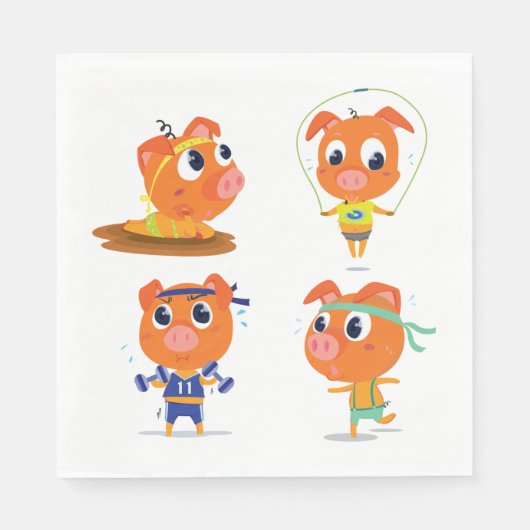 Schweine Serviette (Vorderseite)