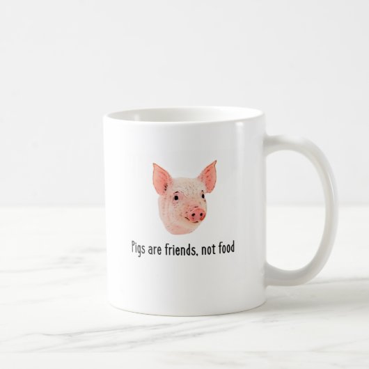 Schweine sind Freunde, nicht Nahrungsmittelentwurf Kaffeetasse (Rechts)