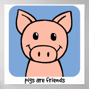 Schweine sind Freunde Poster