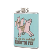 Schweine sind zum Fliegen bereit angesagte Fliege Flachmann (Links)