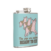 Schweine sind zum Fliegen bereit angesagte Fliege Flachmann (Rechts)