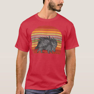 Schweine-Spine-Tier-Retro-Vintager Quill-Pig T-Shirt