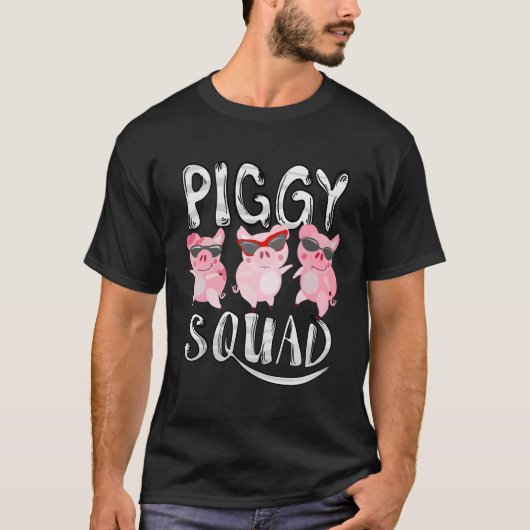 Schweine Squad Niedlicher Schweinefleisch Bauer Ti T-Shirt (Vorderseite)