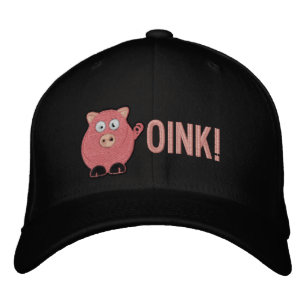 Schweine Stickereien Oink Mütze Bestickte Baseballkappe