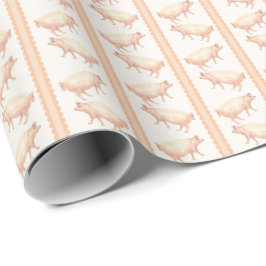 Schweine Streifen  Geschenkpapier