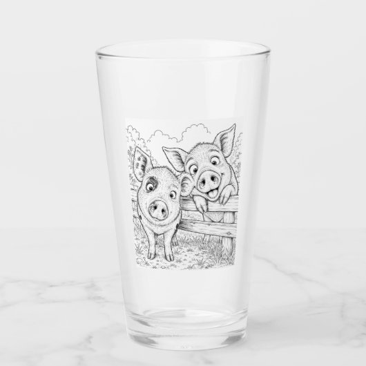 Schweine-tastische Freunde Glas (Vorderseite)