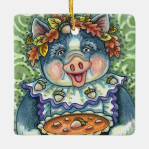 SCHWEINE UND ACORN PIE, ERNTEDANK MIT LIEBE KERAMIKORNAMENT