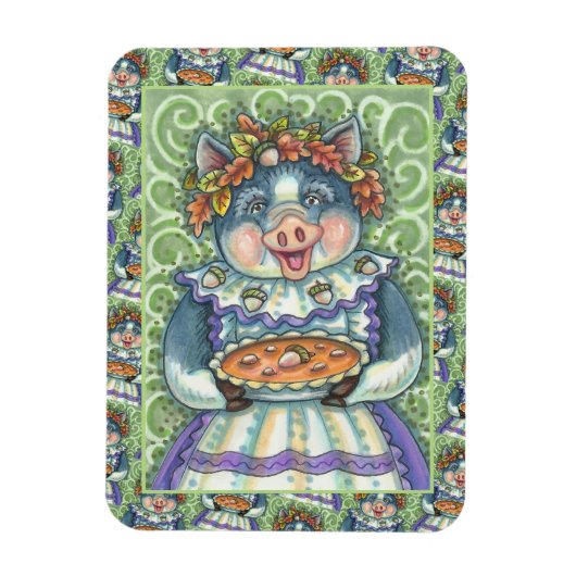 SCHWEINE UND ACORN PIE, ERNTEDANK MIT LIEBE MAGNET (Vertikal)