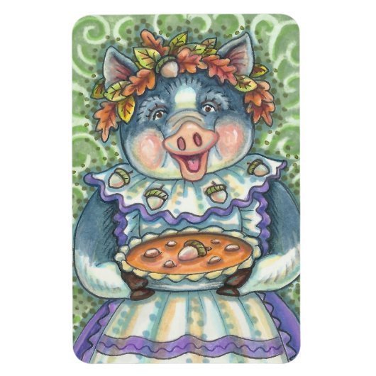 SCHWEINE UND ACORN PIE, ERNTEDANK MIT LIEBE MAGNET (Vertikal)