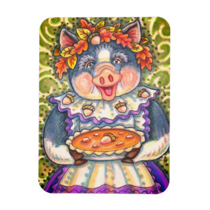SCHWEINE UND ACORN PIE, ERNTEDANK MIT LIEBE MAGNET