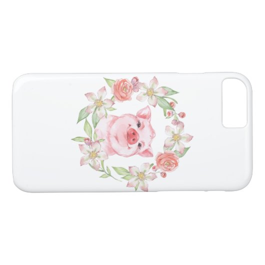 Schweine und Blume Case-Mate iPhone Hülle (Rückseite (Horizontal))