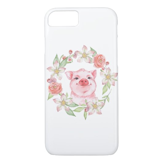 Schweine und Blume Case-Mate iPhone Hülle (Rückseite)