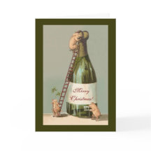 Schweine und Champagner; Funny Vintage Weihnachten