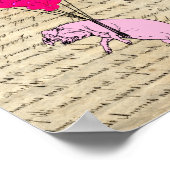 Schweine und Herzblasen Poster (Ecke)