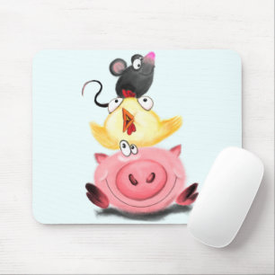 Schweine und Maus Freunde Maus Pad Spaß Mousepad