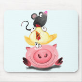 Schweine und Maus Freunde Maus Pad Spaß Mousepad (Vorne)