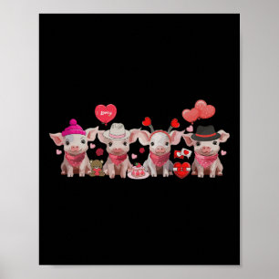 Schweine Valentinstag Schwein Liebhaber Bauernhof Poster