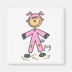 Schweine-Verkleidungs-T-Shirts und Geschenke Magnet