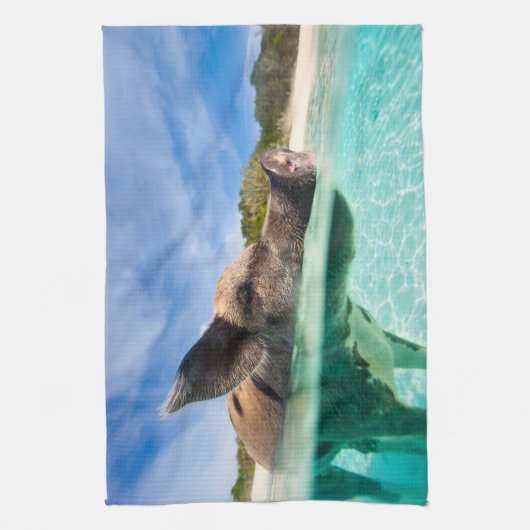 Schweine von Exuma Handtuch (Vertikal)