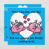 Schweine von schwulen Brautschweinen können Hochze Einladung (Vorne/Hinten)