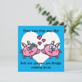 Schweine von schwulen Brautschweinen können Hochze Einladung (Stehend Vorderseite)