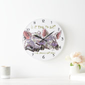 Schweine Wasserfarbe Funny und Happy Große Wanduhr (Zuhause)