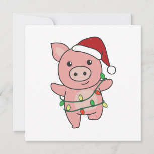 Schweine Weihnachten Wintertiere Schweine Einladung