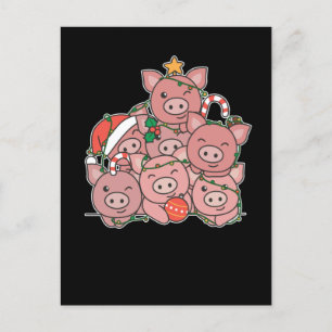 Schweine-Weihnachtsbaum Lustiges Tier Weihnachten