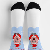 Schweine-Weihnachtsdesign Socken (Oben)