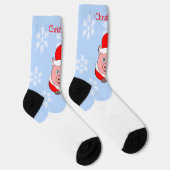 Schweine-Weihnachtsdesign Socken (Rechts)
