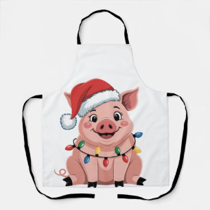 Schweine-Weihnachtsmann-Hut Xmas-Feiertag Xmas-Sch Schürze