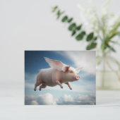 Schweine werden fliegen! postkarte (Stehend Vorderseite)