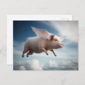 Schweine werden fliegen! postkarte (Vorne/Hinten)