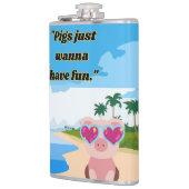 Schweine wollen Spaß haben Flachmann (Links)