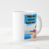 Schweine wollen Spaß haben Jumbo-Tasse (Vorderseite Rechts)