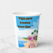 Schweine wollen Spaß haben Pappbecher (Rückseite)