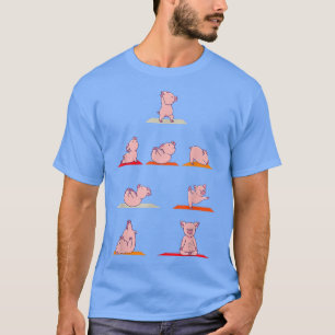 Schweine Yoga Posen Funny Streching Schweine Medit T-Shirt