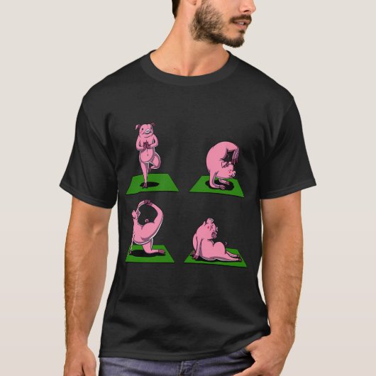Schweine-Yoga-Workout T-Shirt (Vorderseite)