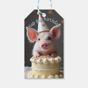 Schweine zum Geburtstag Geschenkanhänger
