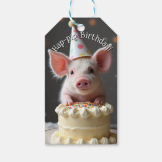 Schweine zum Geburtstag Geschenkanhänger