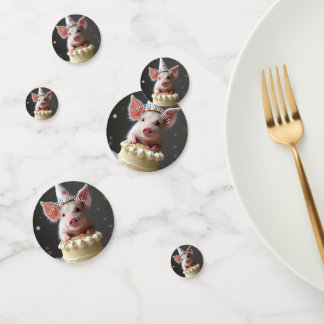Schweine zum Geburtstag Konfetti