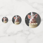 Schweine zum Geburtstag Konfetti (Vorderseiten)