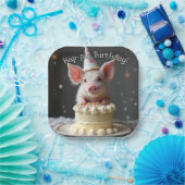Schweine zum Geburtstag Pappteller (Party)