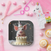 Schweine zum Geburtstag Pappteller (Party)