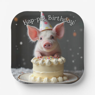Schweine zum Geburtstag Pappteller