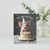 Schweine zum Geburtstag Postkarte (Stehend Vorderseite)