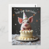Schweine zum Geburtstag Postkarte (Vorne/Hinten)